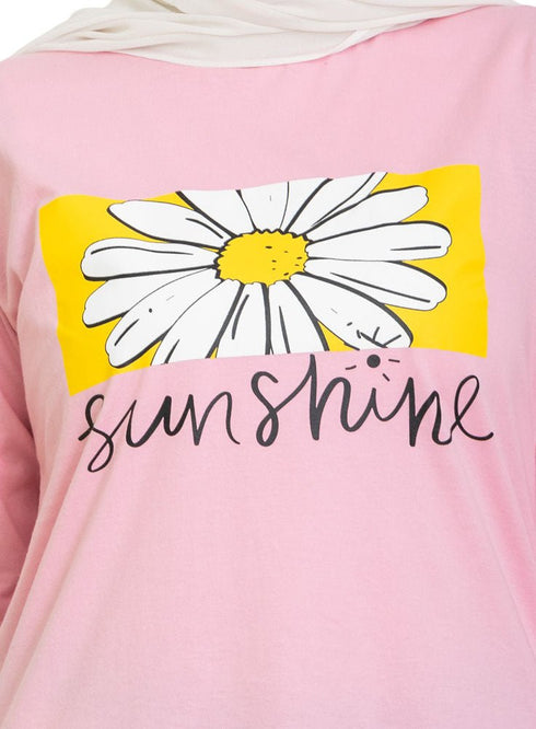 Pink Printed Long - Sleeve Design 12 - Khotwh